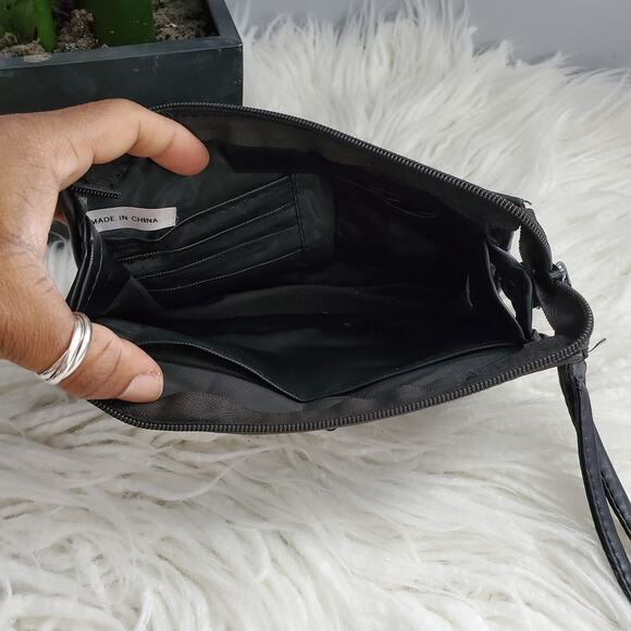 Vintage Black Patchwork Leather Clutch - Picture 4 of 5